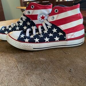 Converse Kids' Red and Blue Star Sneakers juniors size 5